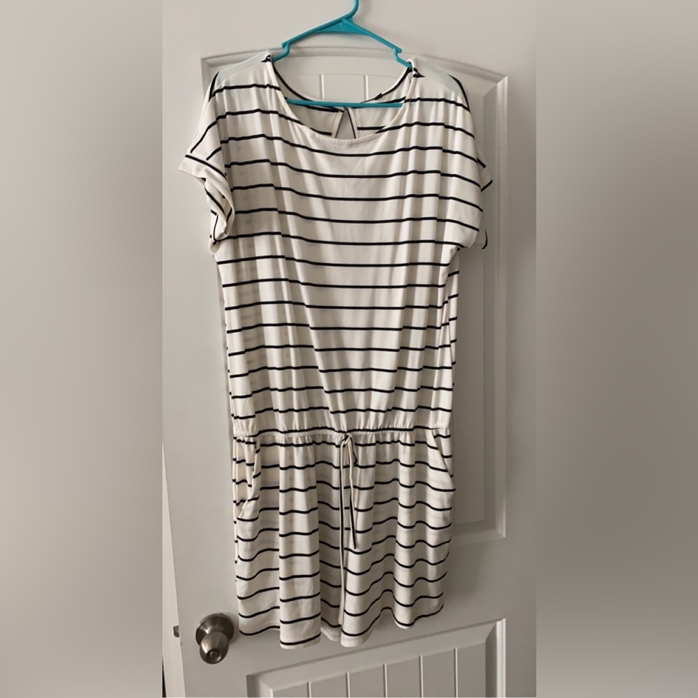 ANRABESS Romper Size 2X White with Black stripes